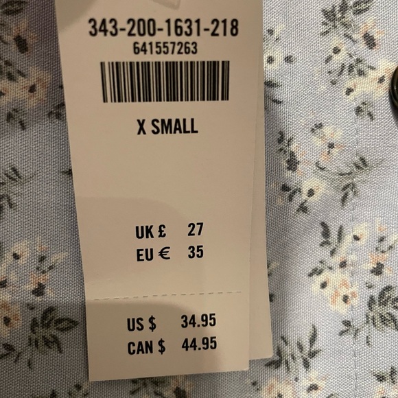 NWT Hollister Floral Button-Down Skirt - Light Blue women’s size XS - Picture 5 of 8